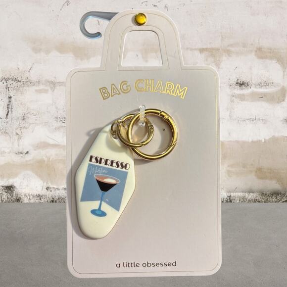 A Little Obsessed Accessories - A Little Obsessed $35 Espresso Martini Bag Charm Keychain NWT